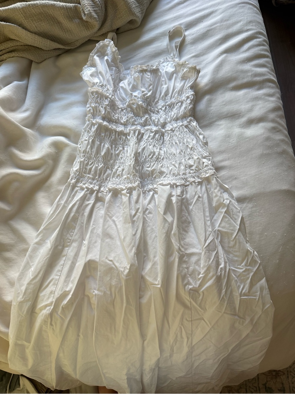 White Ruffled Sundress - Lightweight Summer Dress